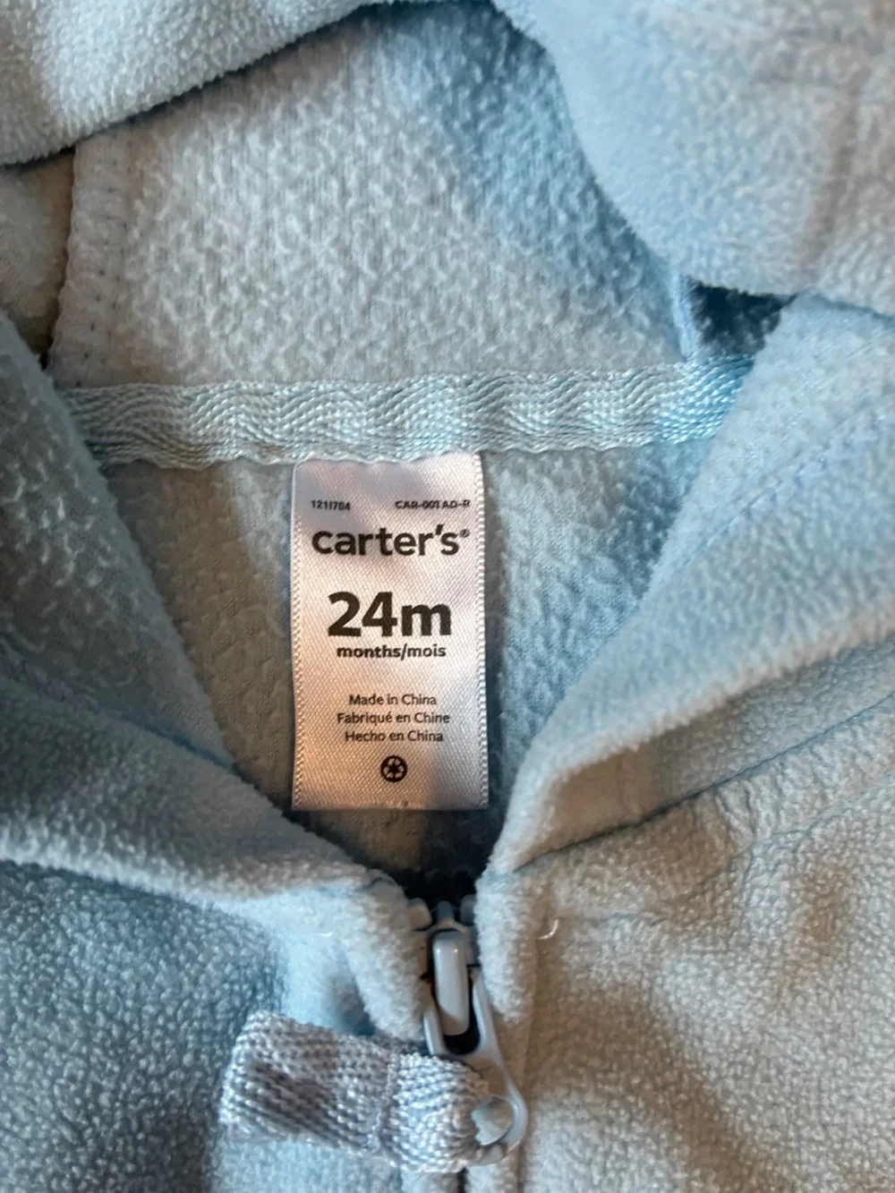 Carter’s 24M 3 Piece Outfit Teddy Bear Pocket Fleece Vest Gray Blue Fall Set